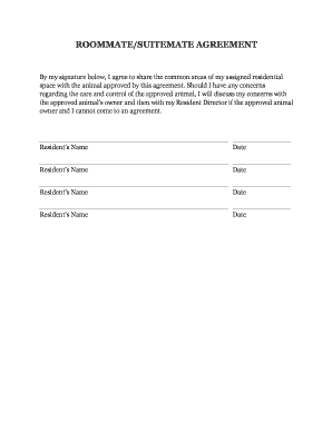 Roommate Animal Agreement
