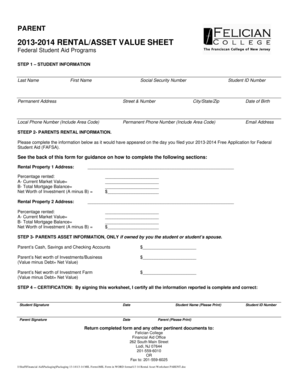 2013-2014 Rental Asset Worksheet