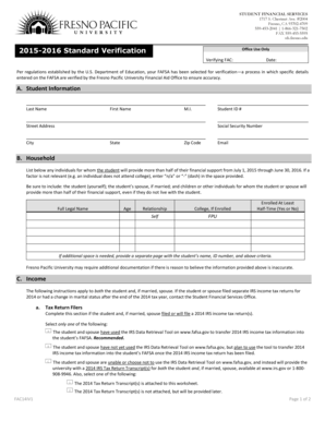 FAFSA Verification Form