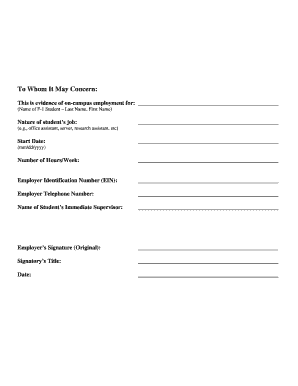 F-1 Student Employment Verification Form
