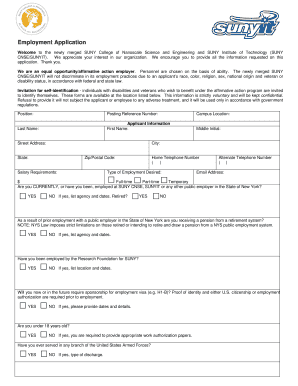 SUNY CNSE/SUNYIT Employment Application