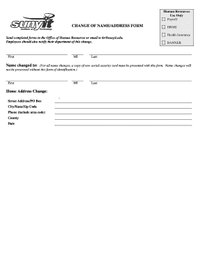 Change of Name/Address Form