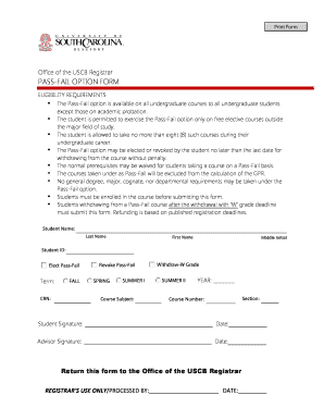 USCB Pass-Fail Option Form