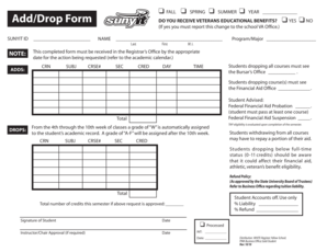 SUNYIT Add Drop Form