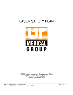 LASER SAFETY PLAN - University of Tennessee Health Science - uthsc