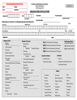 Graduation Application Form
