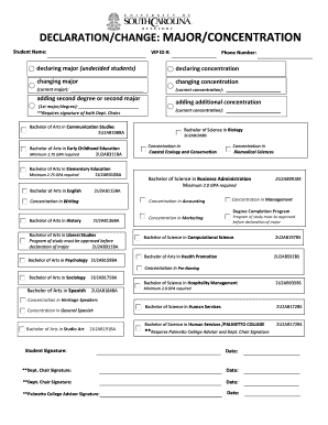 Major Concentration Declaration Form