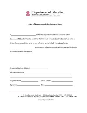 Letter of Recommendation Request Form