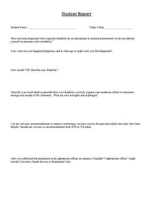 Student Disability Accommodation Form