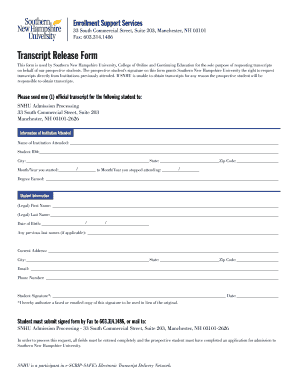 Transcript Release Form