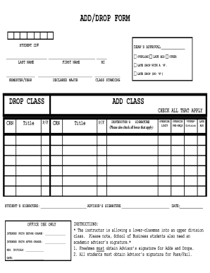 Student Add/Drop Form