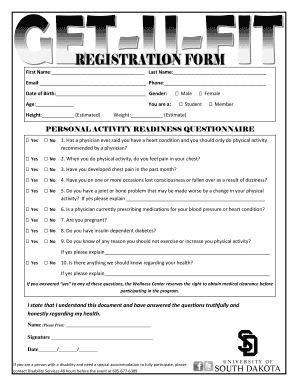 University of South Dakota Wellness Center Waiver Form