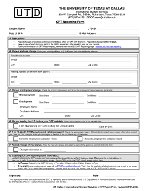 OPT Reporting Form