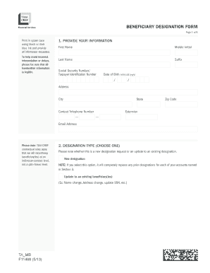 Beneficiary Designation Form