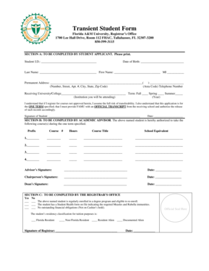 Transient Student Form