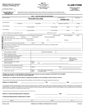Student Health Insurance Claim Form