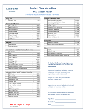 Sanford Clinic Student Health Services Consent Form