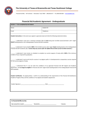 Financial Aid Academic Agreement