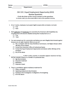Equal Employment Opportunity Quiz