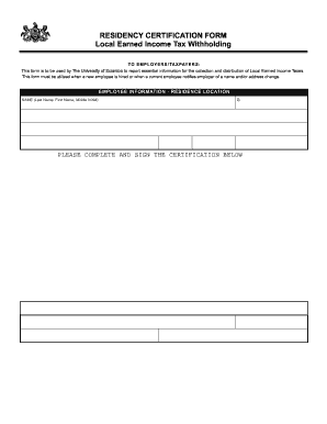 Residency Certification Form