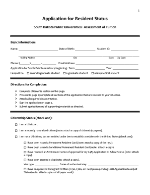 Application for Resident Status