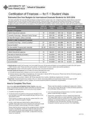 Certification of Finances for F-1 Student Visas