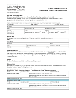 Pathology Consultation Billing Form
