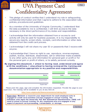 University of Virginia PCI Compliance Agreement