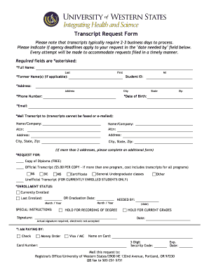 Transcript Request Form