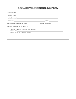 Enrollment Verification Request Form