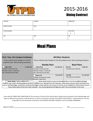 UTPB Dining Contract