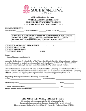 Authorization Agreement for Electronic Credit Entries