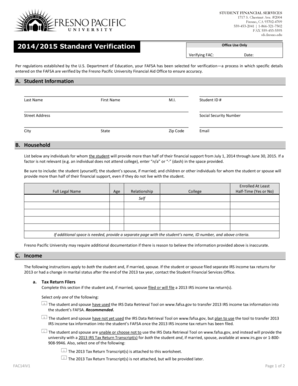 FAFSA Verification Form