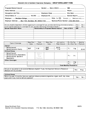 Colonial Life Group Enrollment Form