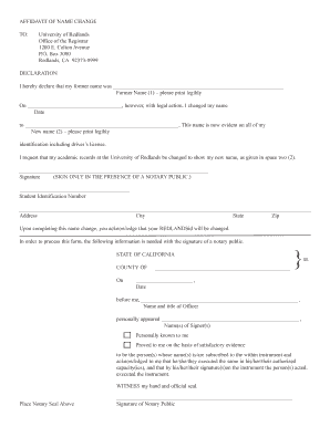 Affidavit of Name Change
