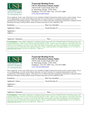 Transcript Routing Form
