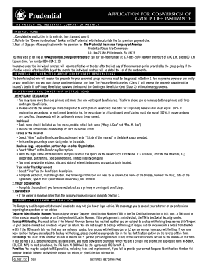 Application for Conversion of Group Life Insurance