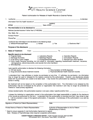 Patient Authorization for Release of Health Records