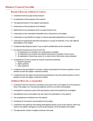 Informed Consent Checklist