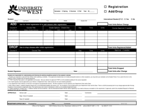 Student Course Add Drop Form