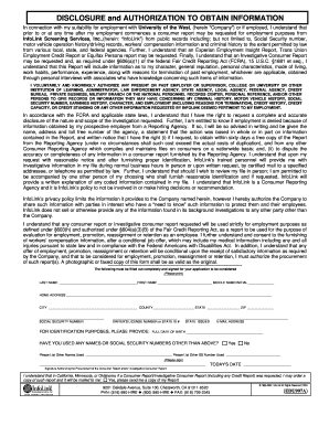 Non-Disclosure and Authorization to Obtain Information