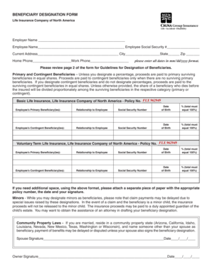 Beneficiary Designation Form