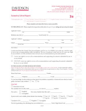 Secondary School Report Form 3a