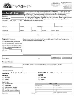 Academic Petition Form