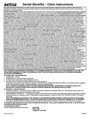 Dental Benefits Claim Instructions