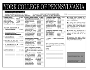 20122013 Academic Year Baccalaureate Degree (Minimum 125 Credits) Cumulative 2 - ycp