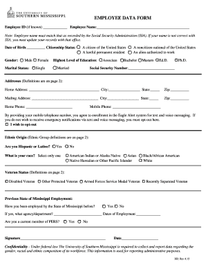 Employee Data Form