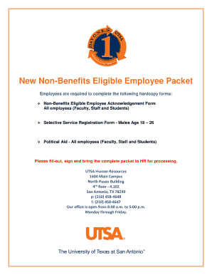 Non-Benefits Eligible Employee Acknowledgement Form