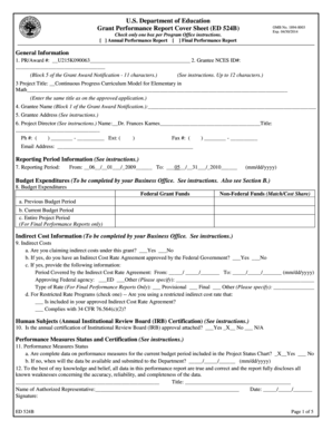 US Department of Education Grant Performance Report