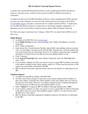 IRS Tax Return Transcript Request Process